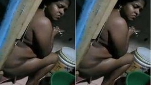 Tamil wife taking a bath in the bathtub