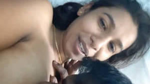 Pretty Indian girl gets her pussy and breasts sucked by lover in part 2