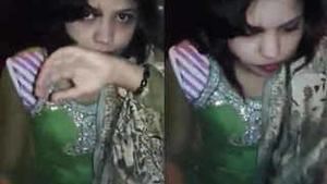 Neighbor's bhabhi in green suit gives a passionate blowjob to her boyfriend