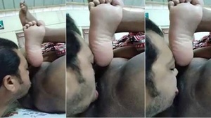 Dehati husband enjoys drinking his wife's juices in a steamy video