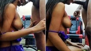 Sri Lankan babe gives a blowjob and gets fucked