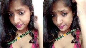 Indian girl teases with dirty talk and shows off her body