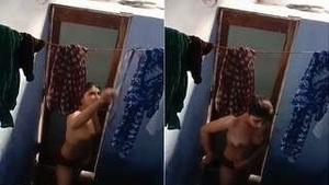 Secretly filmed Indian girl getting naked in the shower