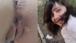 Cute girl gets banged by her boyfriend in the woods