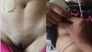 Indian girl with big breasts and a tight pussy records a video for her lover