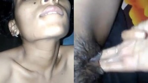 Teen gets fingered hard and moans in pleasure
