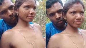 Sexy couple in rural India enjoys outdoor sex