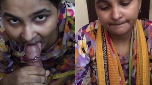 College girl gives a blowjob to her home teacher in a porn video