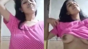 Sri Lankan babe flaunts her big boobs and round ass for her boyfriend