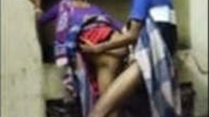 Innocent aunty in saree gets pounded from behind by her lover