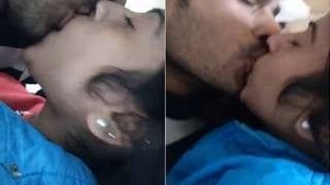Desi couple's romantic kissing and cuddling session