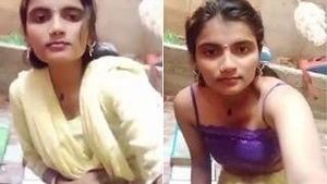 Rural Indian bhabhi bares her breasts and pussy