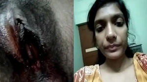 Indian girl masturbates and shows her bleeding vagina