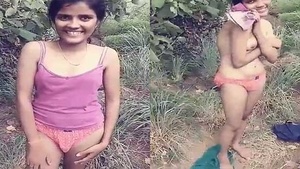 Village girl shy to expose her breasts in public