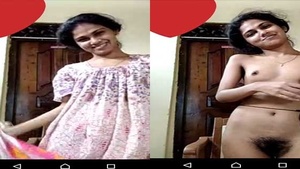 Bangla village girl's hairy pussy on video call