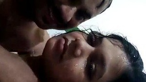 Newlyweds enjoy a romantic shower together