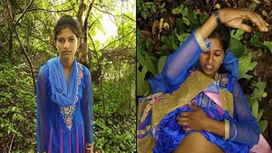 Desi babe enjoys outdoor sex in the woods