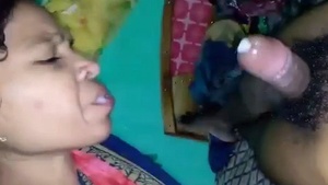 Bhabhi takes a facial in mouth while sucking cock