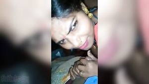 Desi bhabhi gives a sloppy blowjob to her master in a home video