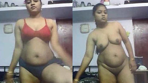 Telugu babe strips down to her underwear and flaunts her big butt