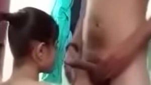 Desi girl gives a blowjob to her partner