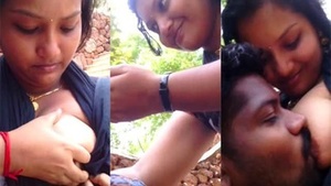 Mallu couple has outdoor sex on a bench