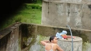 Desi girl in the shower: A steamy outdoor experience