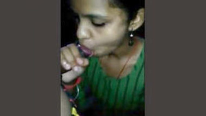 Indian wife enjoys giving blowjob in a video