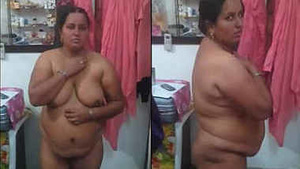 Indian aunty strips naked in front of the camera