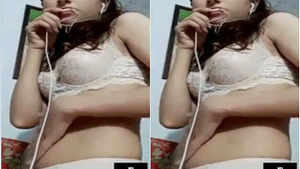 Busty Indian amateur gets naughty and masturbates