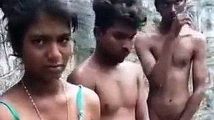 Outdoor gangbang caught on camera in Dehati
