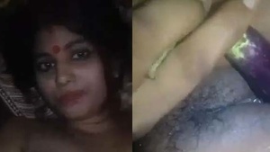 Horny village wife masturbates with selfie camera