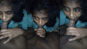 Tamil wife gives a blowjob to her husband in a village setting