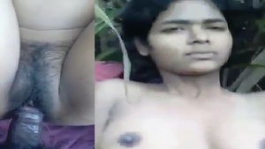 Desi village girl enjoys outdoor sex with black lover