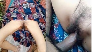 Desi couple enjoys outdoor sex in public