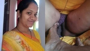 Indian bhabhi gets her pussy fucked by her boss's feet