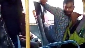 A man masturbates on a bus while a female bus driver films it