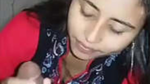 Indian GF gives a passionate blowjob to her boyfriend
